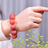 Red Crystal Bead Bracelet for Women Men Wrist Stone Jewelry