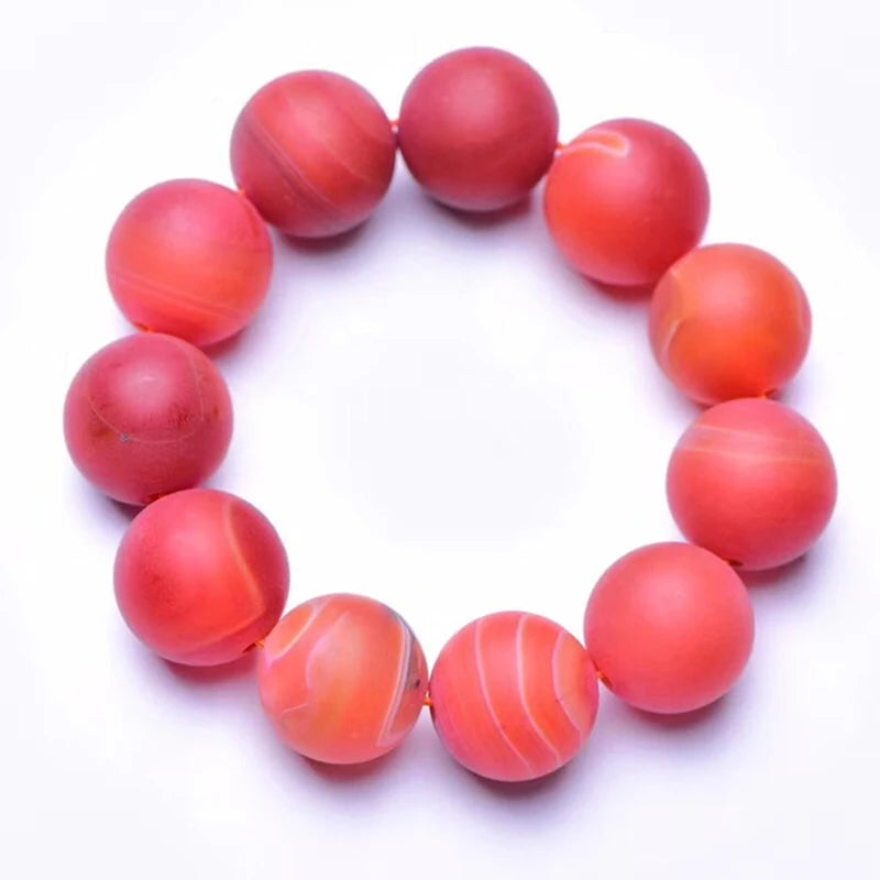 Red Crystal Bead Bracelet for Women Men Wrist Stone Jewelry