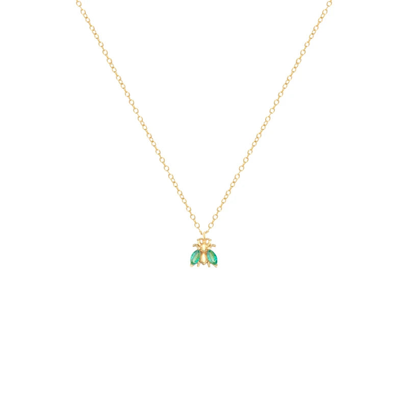Colorful Bee Pendant Sterling Silver Necklace For Women