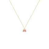 Colorful Bee Pendant Sterling Silver Necklace For Women