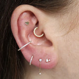 925 Silver Stud Earrings Zircon Cartilage Earrings