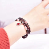 Natural Garnet Stone Bracelets Wine Red Bead Bracelets Lucky for Women