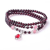 Natural Garnet Stone Bracelets Wine Red Bead Bracelets Lucky for Women