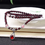 Natural Garnet Stone Bracelets Wine Red Bead Bracelets Lucky for Women