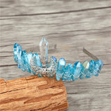 Crystal Queen Tiara Moon Crown Wedding Bridal Hair Accessories