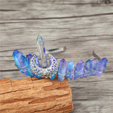 Crystal Queen Tiara Moon Crown Wedding Bridal Hair Accessories