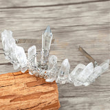 Crystal Queen Tiara Moon Crown Wedding Bridal Hair Accessories