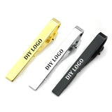 Personalized DIY Logo Laser Tie Clips Metal Clasp for Mens