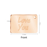 Envelope Locket Necklace Love You Message Pendant Stainless Steel