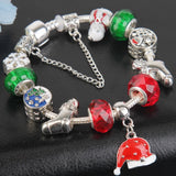 Santa Claus Charm Bracelet with Christmas Hat Dangle - Christmas Gift