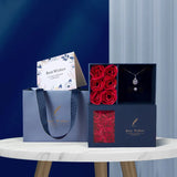 Elegant Ruby Gem Four Leaf Clover Jewelry Set