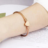 Silver Heart Bracelet Bangle Initial Charms Bracelets Women Jewelry