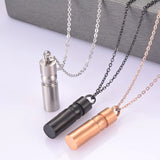 Silver Rose Stainless Steel Cremation Urn Ashes Pendant Necklace