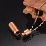 Silver Rose Stainless Steel Cremation Urn Ashes Pendant Necklace