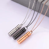 Silver Rose Stainless Steel Cremation Urn Ashes Pendant Necklace
