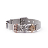 Love Mom Flower Mesh Bracelet Stainless Steel DIY Charmbands