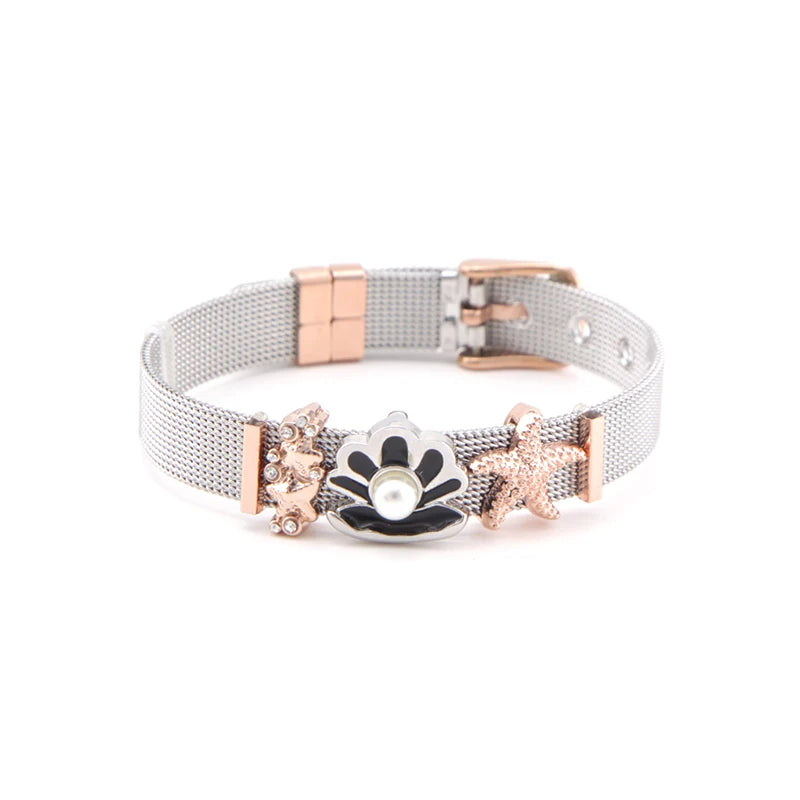 Soar Jewelry OCEANHOLIC SET Mesh Bracelet with starfish & Pearl charms