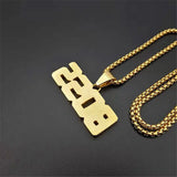Hip Hop Boss Letters Pendant Necklace Men's Zircon Jewelry