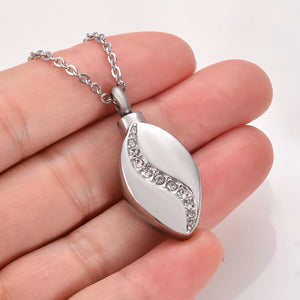 Stainless Steel Tear Drop Pet Urn Ashes Necklace Pendant