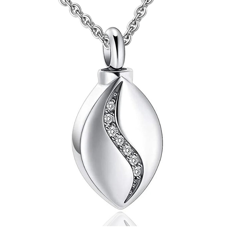 Stainless Steel Tear Drop Pet Urn Ashes Necklace Pendant