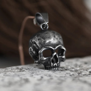 Skull Pendant Necklace Stainless Steel Mens Punk Biker Jewelry