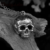 Skull Pendant Necklace Stainless Steel Mens Punk Biker Jewelry