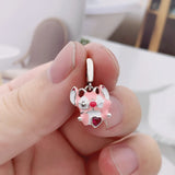 925 Silver Pink Animal Charm Bead for Jewelry Making