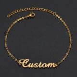 Women Jewelry Personalized Name Letter Stainless Steel Ankle Bracelets