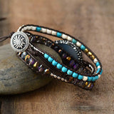 Natural Stones Crystal Quartz Wrap Bracelet 3 Times Friendship