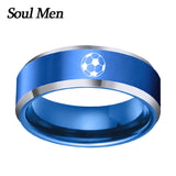 8MM Tungsten Football Men's Ring Size 6-13