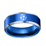 8MM Tungsten Football Men's Ring Size 6-13