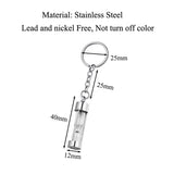 Stainless Steel Hourglass Ashes Necklace Urn Keychains Family Memorial