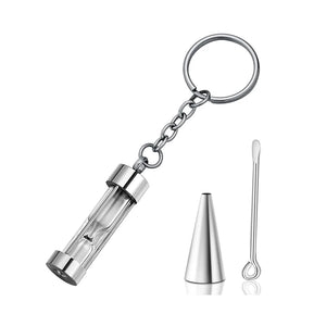 Stainless Steel Hourglass Ashes Necklace Urn Keychains Family Memorial