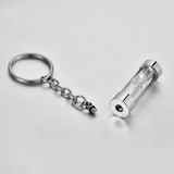 Stainless Steel Hourglass Ashes Necklace Urn Keychains Family Memorial