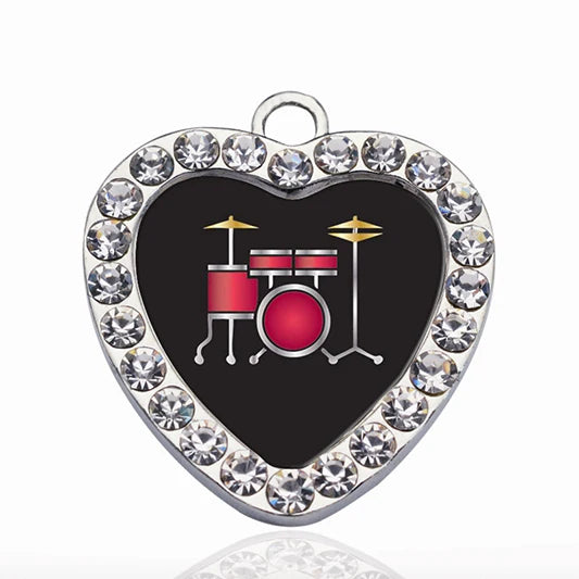 Drumset Circle Charm for Jewelry Making
