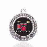 Drumset Circle Charm for Jewelry Making