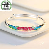 Drunken Flower Yinhua Silk Silver Lady Bracelet