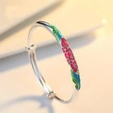Drunken Flower Yinhua Silk Silver Lady Bracelet