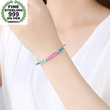 Drunken Flower Yinhua Silk Silver Lady Bracelet