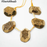 Drusy Agate Stone Big Irregular Drop Loose Beads Wine Purple