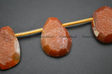 Drusy Agate Stone Big Irregular Drop Loose Beads Wine Purple