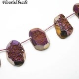 Drusy Agate Stone Big Irregular Drop Loose Beads Wine Purple