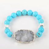 Drusy Bracelet Agates Druzy Bracelets Boho Turquoise Beads Women Bracelet