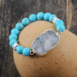Drusy Bracelet Agates Druzy Bracelets Boho Turquoise Beads Women Bracelet