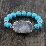 Drusy Bracelet Agates Druzy Bracelets Boho Turquoise Beads Women Bracelet