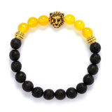6PC Lion Head Drum Beads 8mm Bracelet Natural Stone Agates Fine Jewelry
