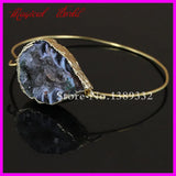 Leopard Stripe Druzy Stone Bangle Bracelet