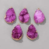 Druzy Crystal Pendant Water Drop Shape Quartz Charms Natural Raw Stone Pendant