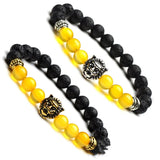 Lion Head Drum Beads 8mm Natural Stone Bracelet