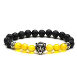 Lion Head Drum Beads 8mm Natural Stone Bracelet